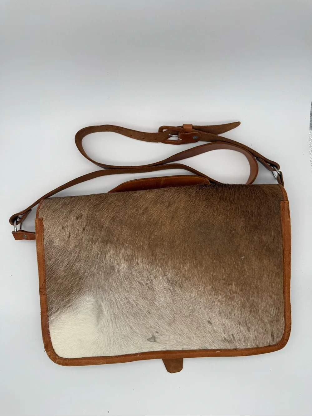 Custom Made in Mexico Genuine Cowhide Leather Western Messenger Bag 🤎